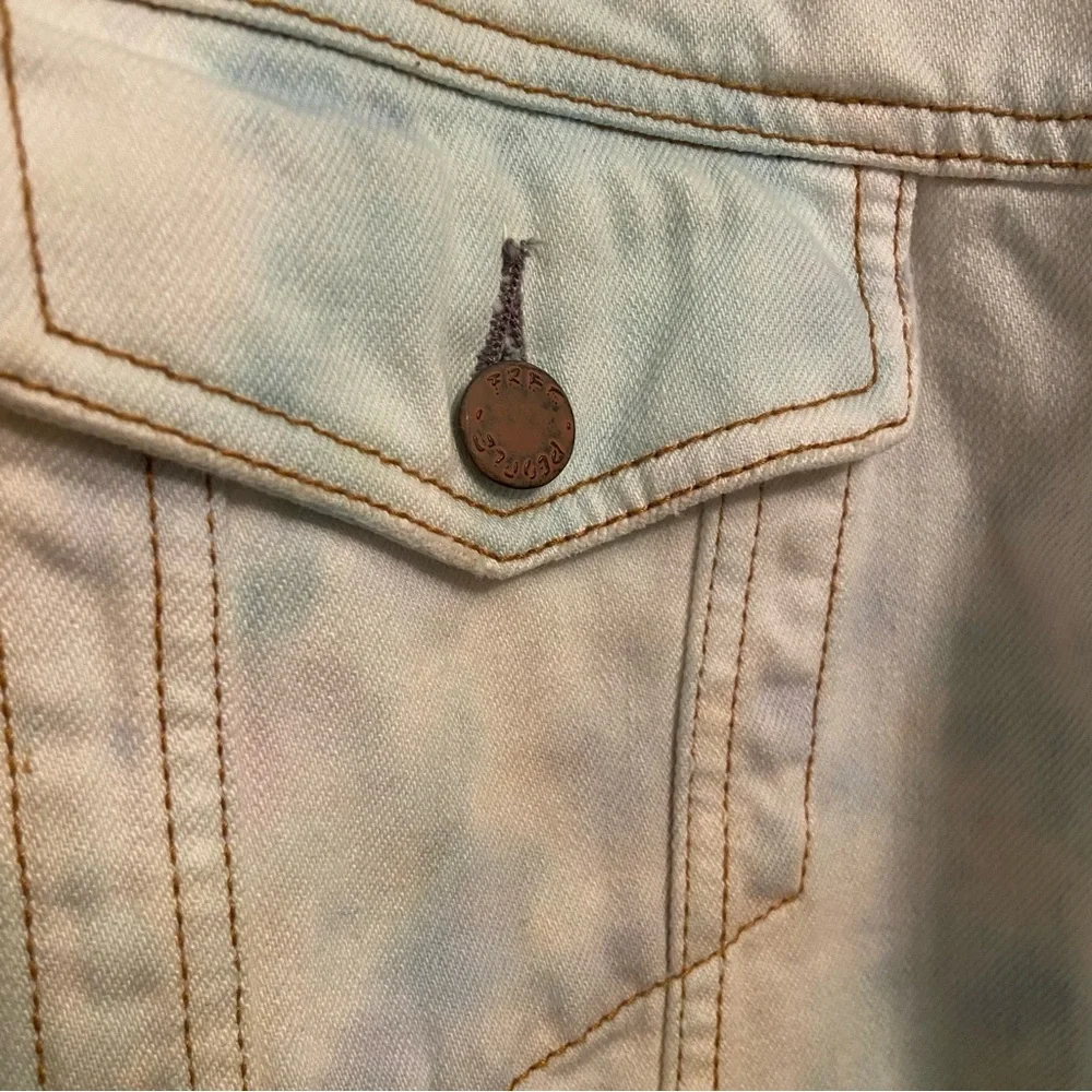 Free People Cream Denim Jacket - Picture 5 of 8